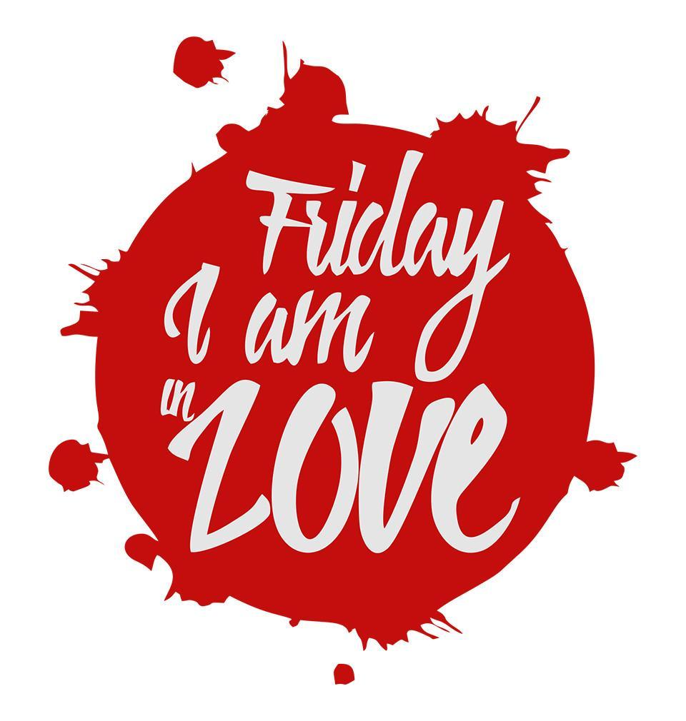 FunkyTradition White Round Neck Friday I Am In Love Men Half Sleeves T-Shirt