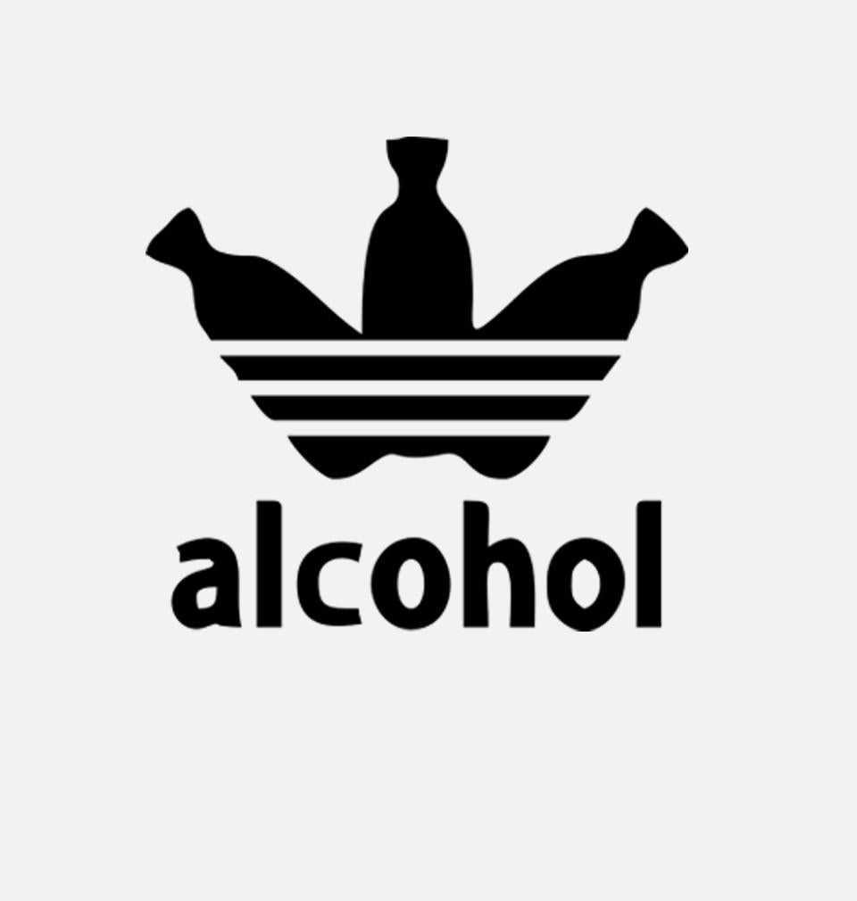 FunkyTradition Grey Round Neck Alcohol Men Half Sleeves T-Shirt