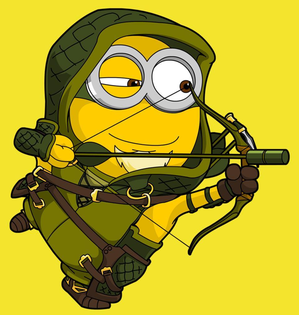 FunkyTradition Yellow Round Neck Arch Minion Men Half Sleeves T-Shirt