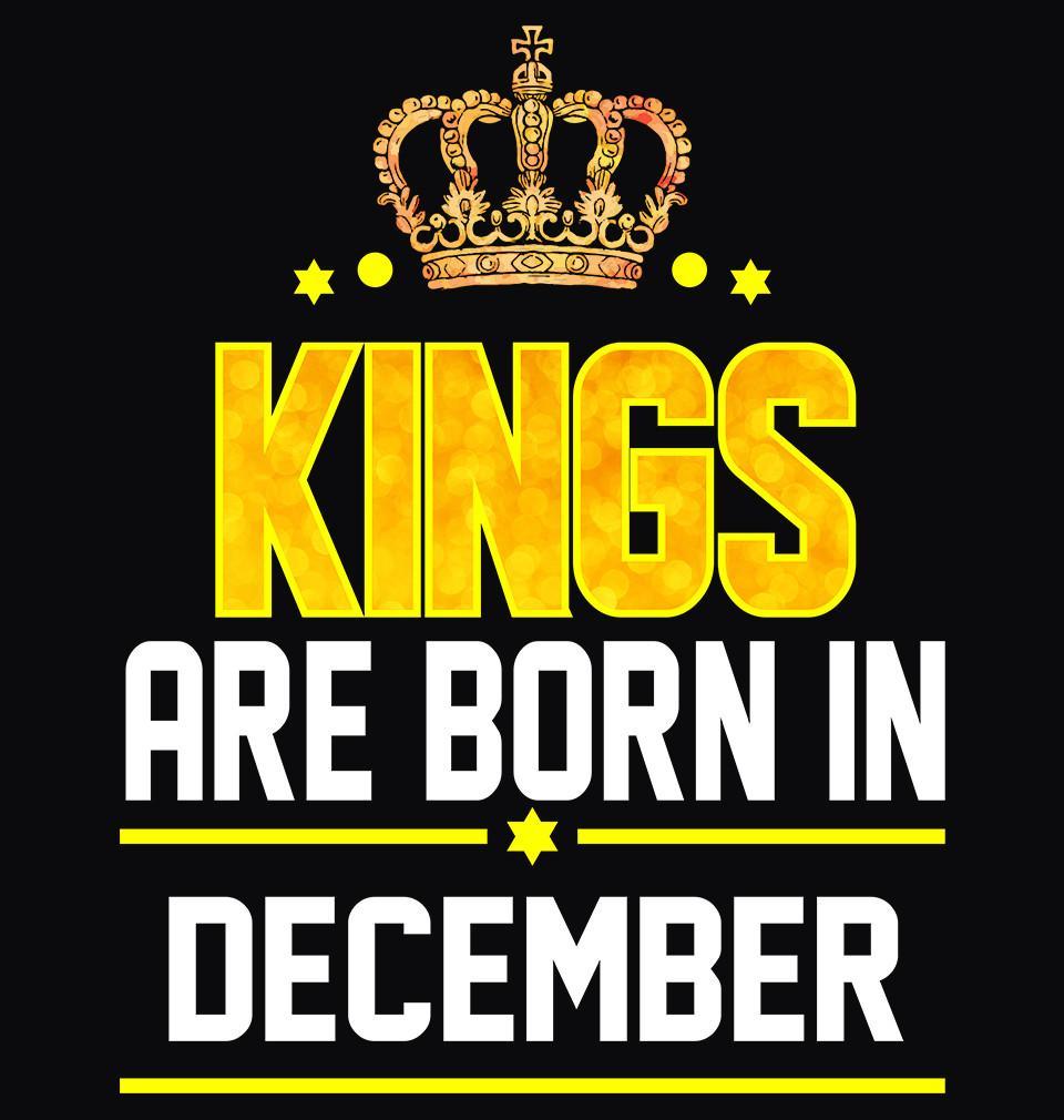 FunkyTradition Black Kings Are Born In December Half Sleeves T-Shirt