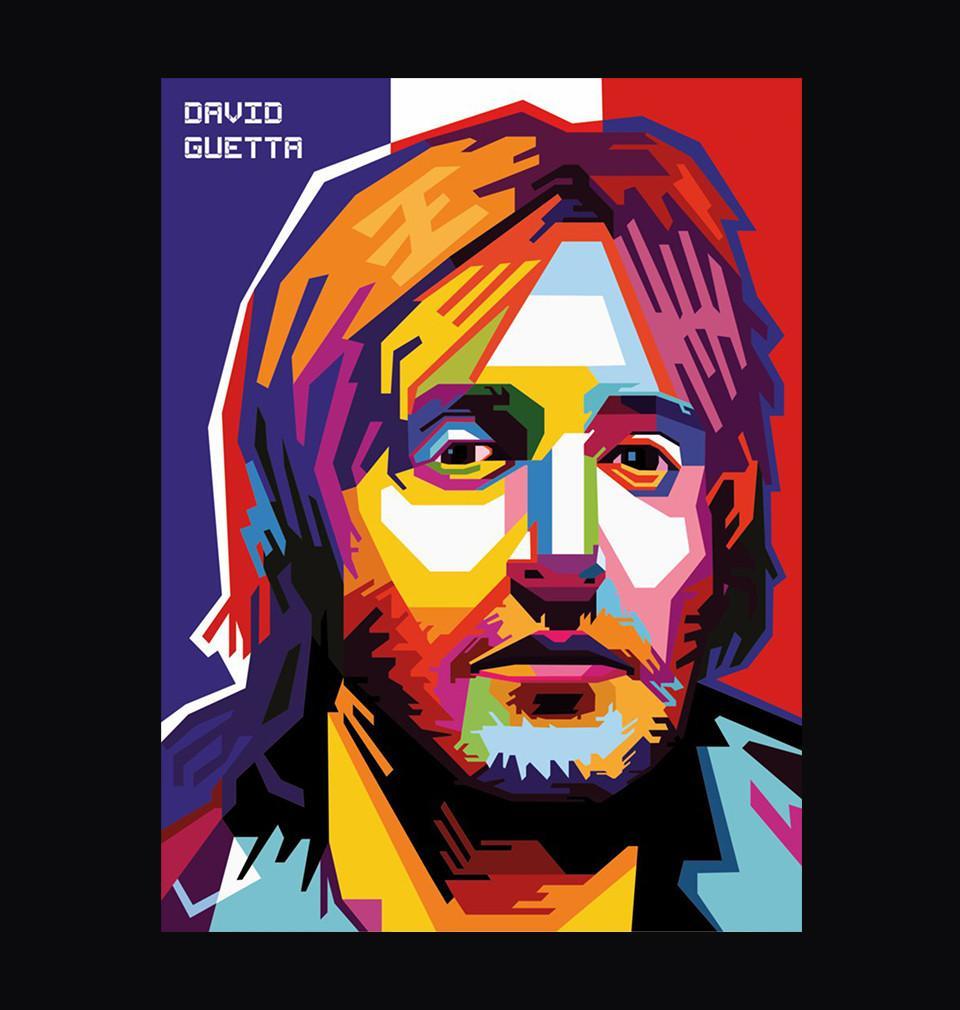 FunkyTradition Black Round Neck David Guetta Men Half Sleeves T-Shirt