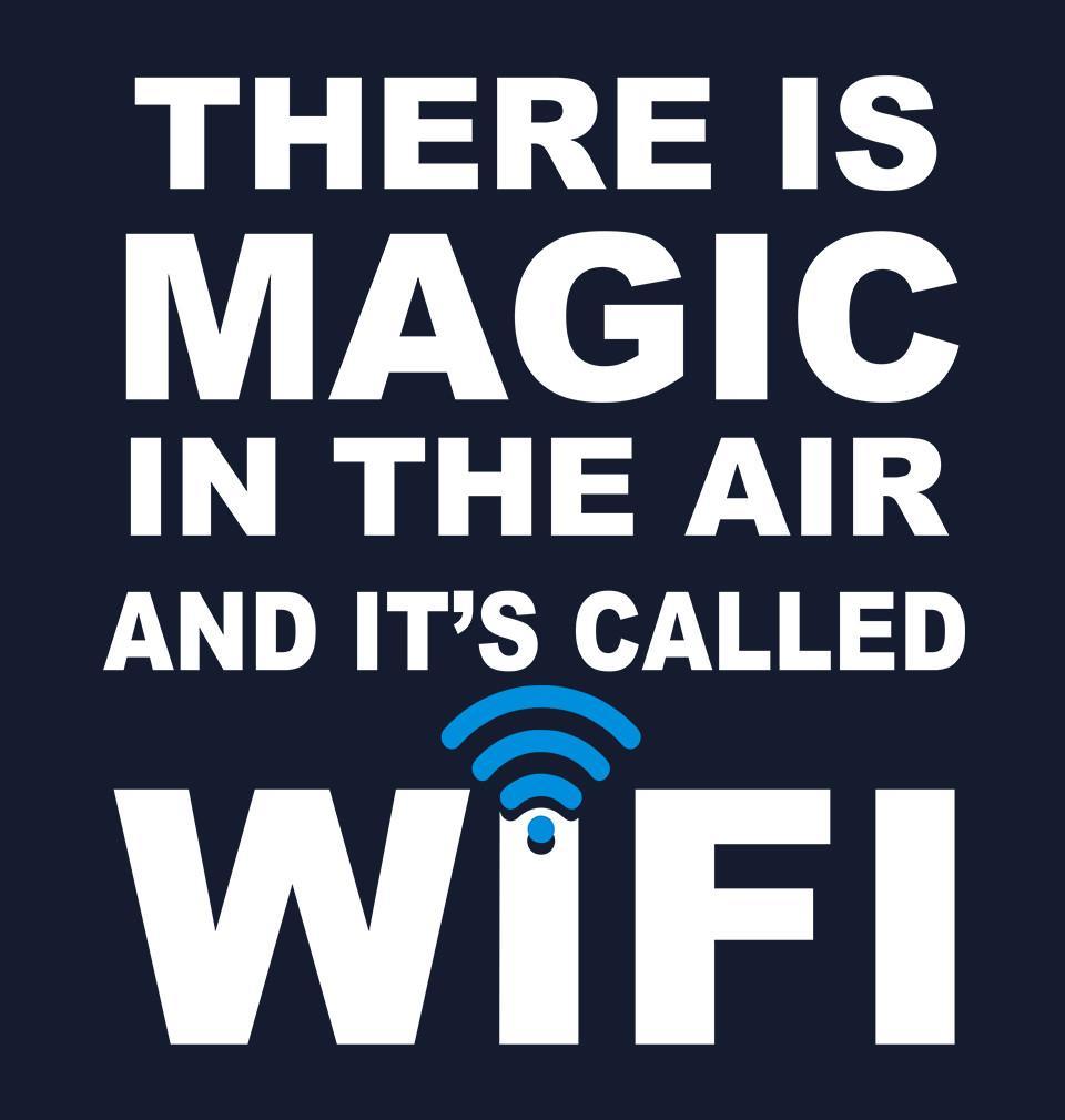 FunkyTradition Navy Blue Round Neck There Is A Magic In The Air Men Half Sleeves T-Shirt