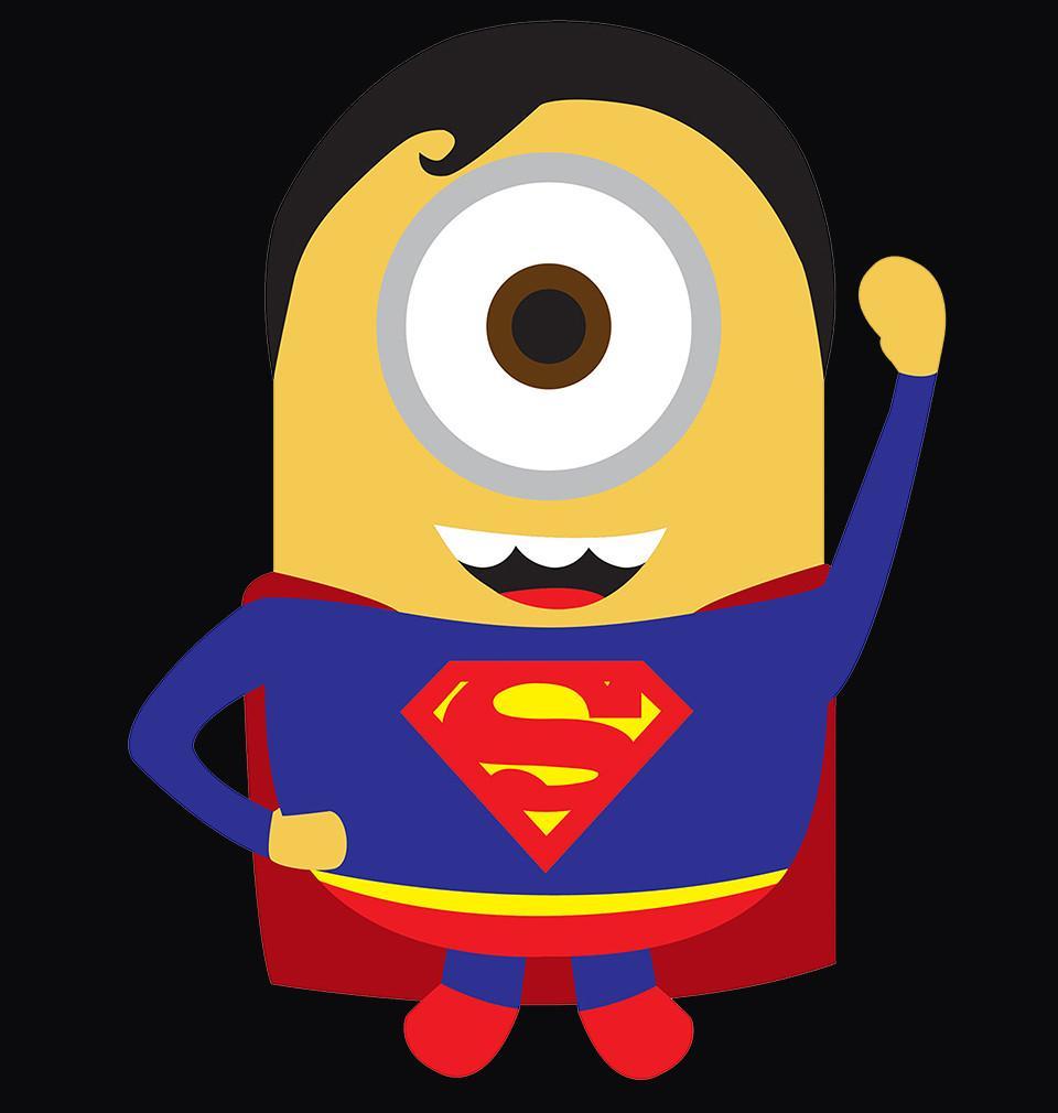 FunkyTradition Black Round Neck Super Minion Half Sleeves T-Shirt