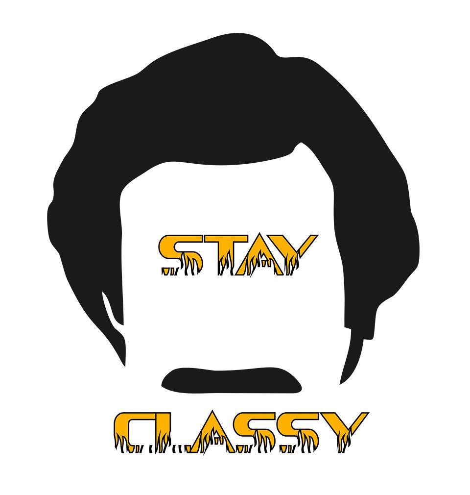 FunkyTradition White Round Neck Stay Classy Men Half Sleeves T-Shirt