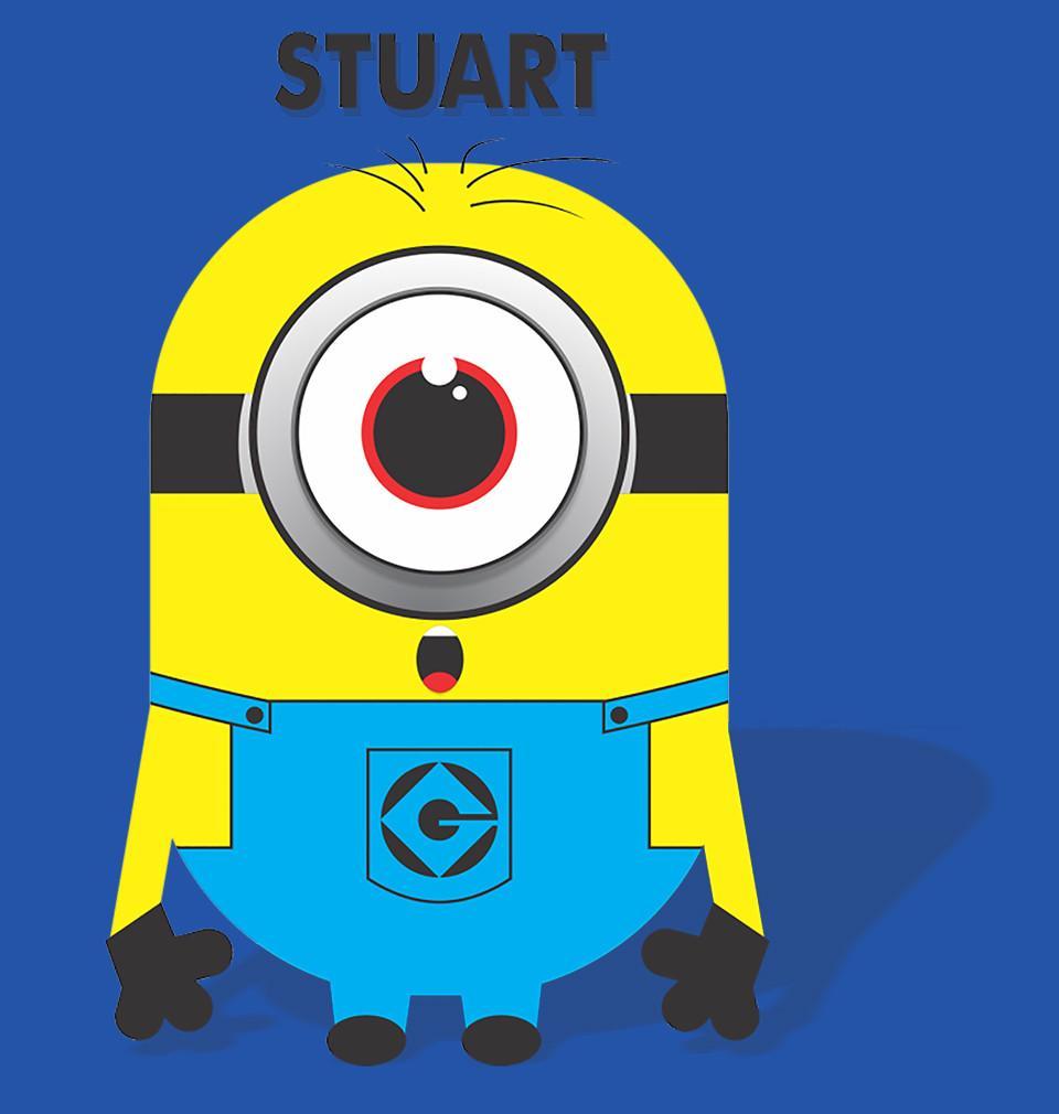 FunkyTradition Blue Round Neck Stuart Minion Men Half Sleeves T-Shirt