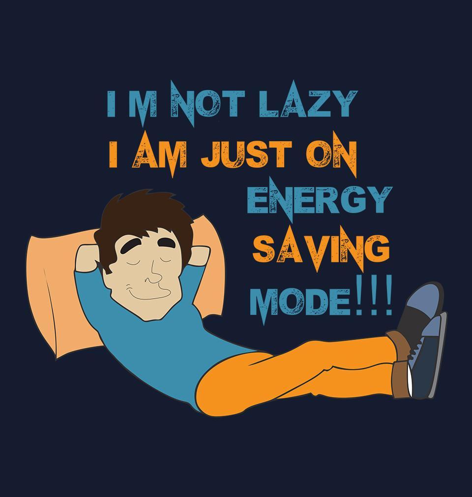 FunkyTradition Navy Blue Round Neck I Am Not Lazy Men Half Sleeves T-Shirt