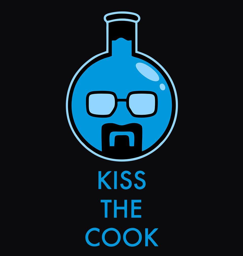 FunkyTradition Black Round Neck Kiss The Cook Men Half Sleeves T-Shirt