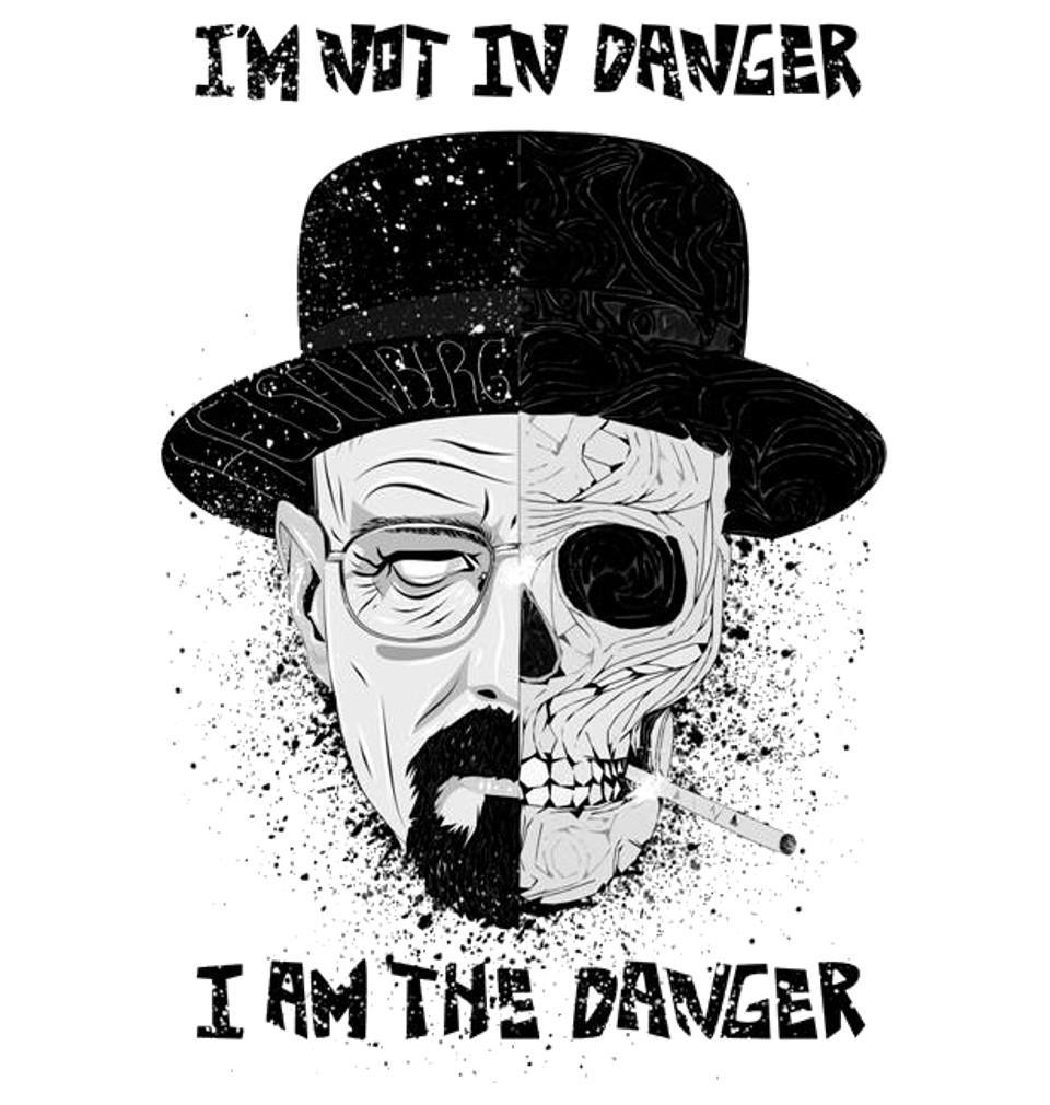 FunkyTradition White I Am Not In Danger I Am The Danger Half Sleeves T-Shirt