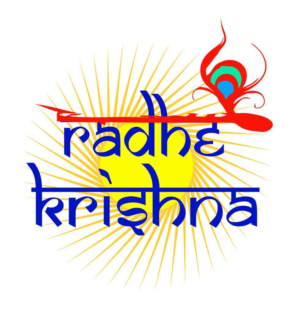 FunkyTradition White Round Neck Raadhe Krishna Half Sleeves T-Shirt