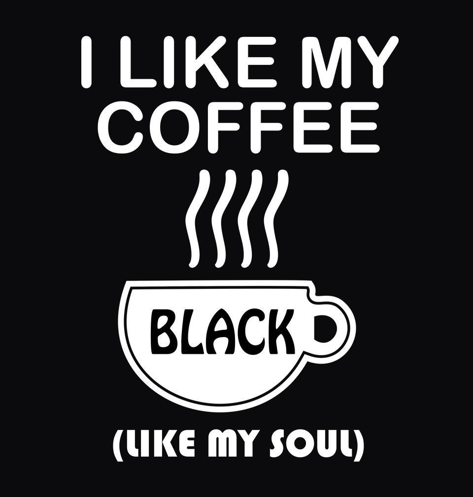 FunkyTradition Black Round Neck I Like My Coffee Men Half Sleeves T-Shirt