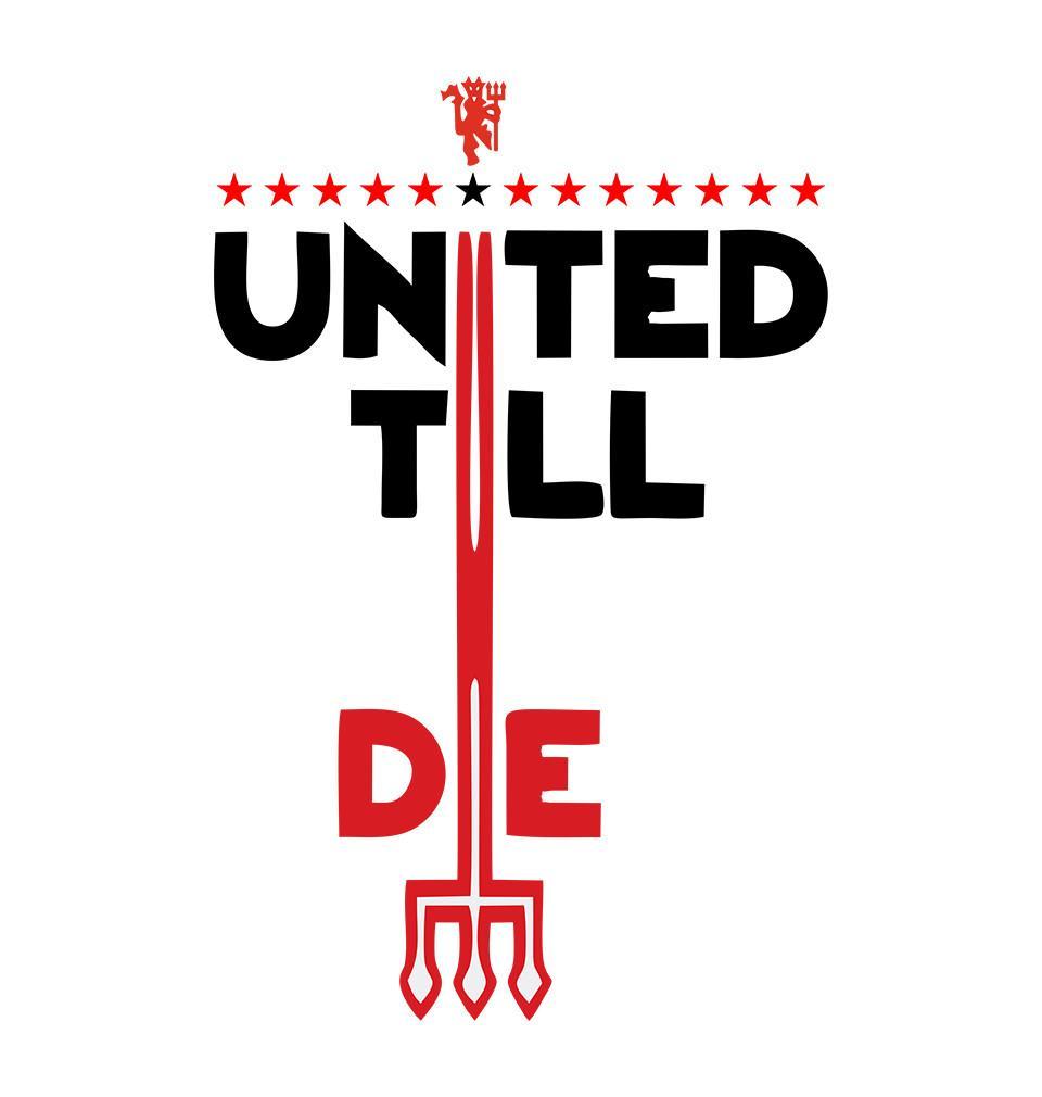 FunkyTradition White Round Neck Manchester United Men Half Sleeves T-Shirt