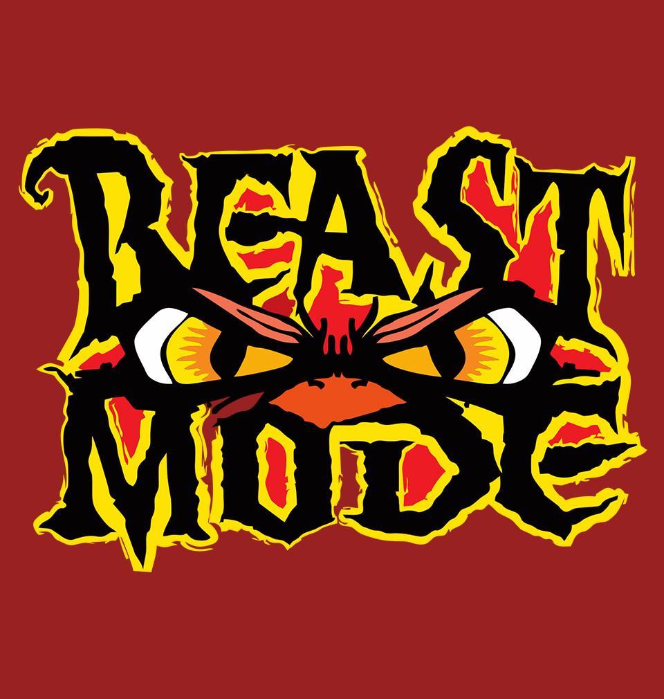 FunkyTradition Red Round Neck Beast Mode Men Half Sleeves T-Shirt