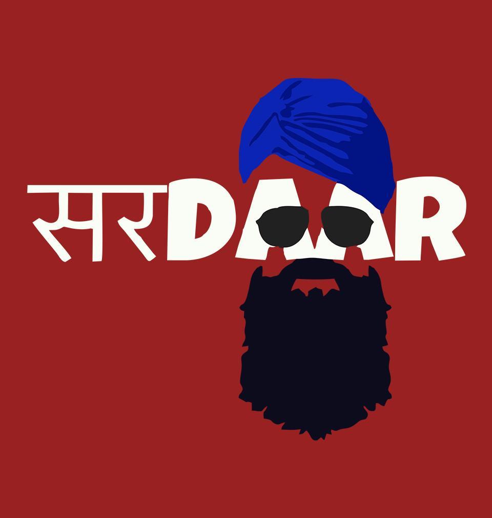 FunkyTradition Red Round Neck Sardar Men Half Sleeves T-Shirt