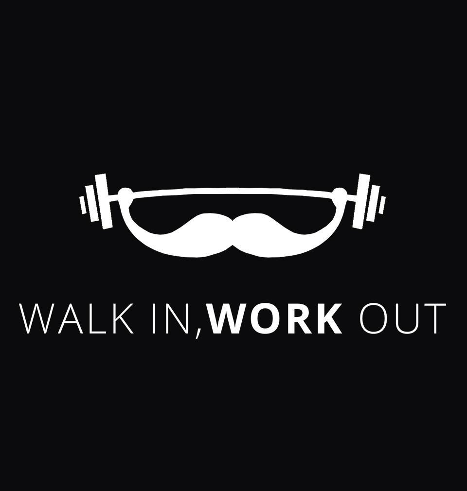 FunkyTradition Black Round Neck Walk In Work Out Men Half Sleeves T-Shirt