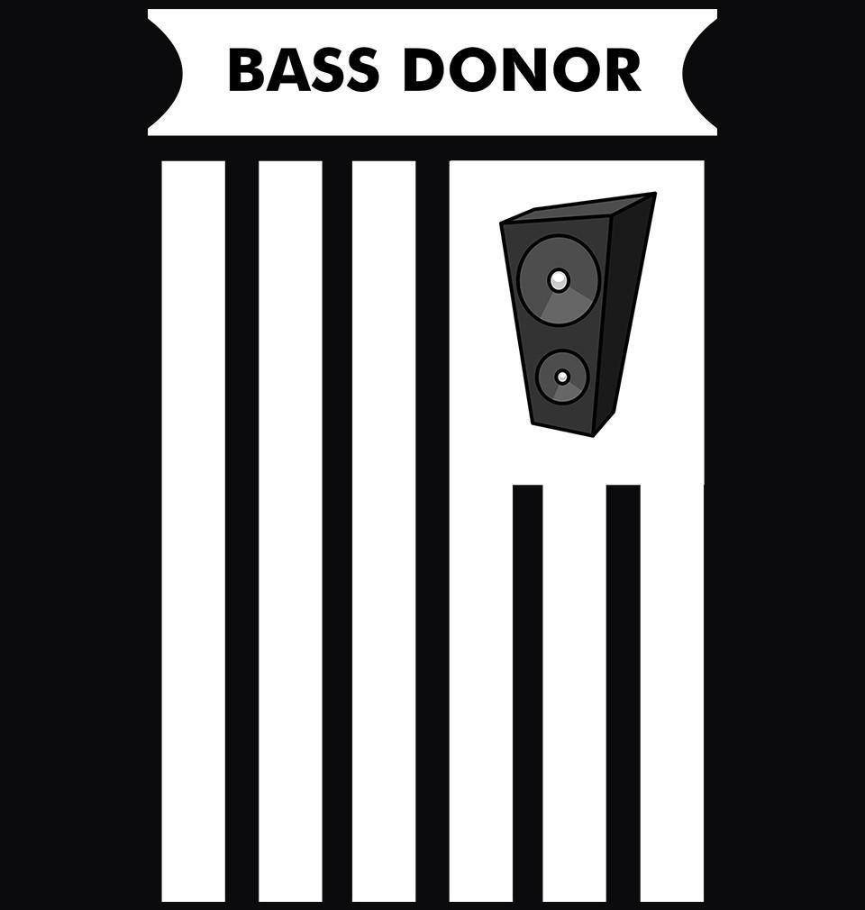 FunkyTradition Black Round Neck Bass Donor Half Sleeves T-Shirt