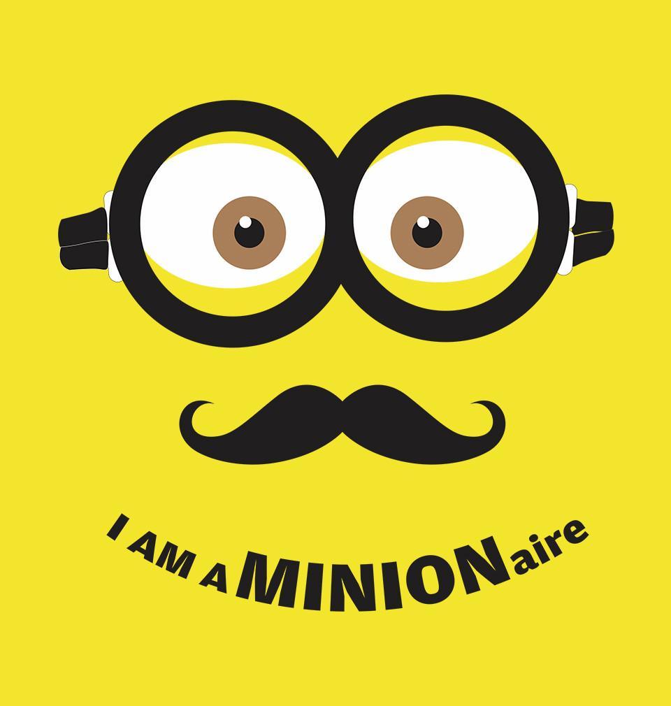 FunkyTradition Yellow Round Neck I Am A Minionaire Men Half Sleeves T-Shirt