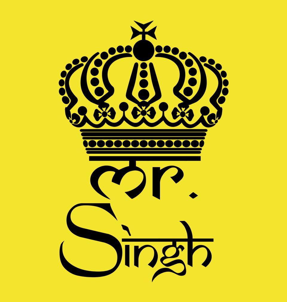 FunkyTradition Yellow Round Neck Mr.Singh Half Sleeves T-Shirt