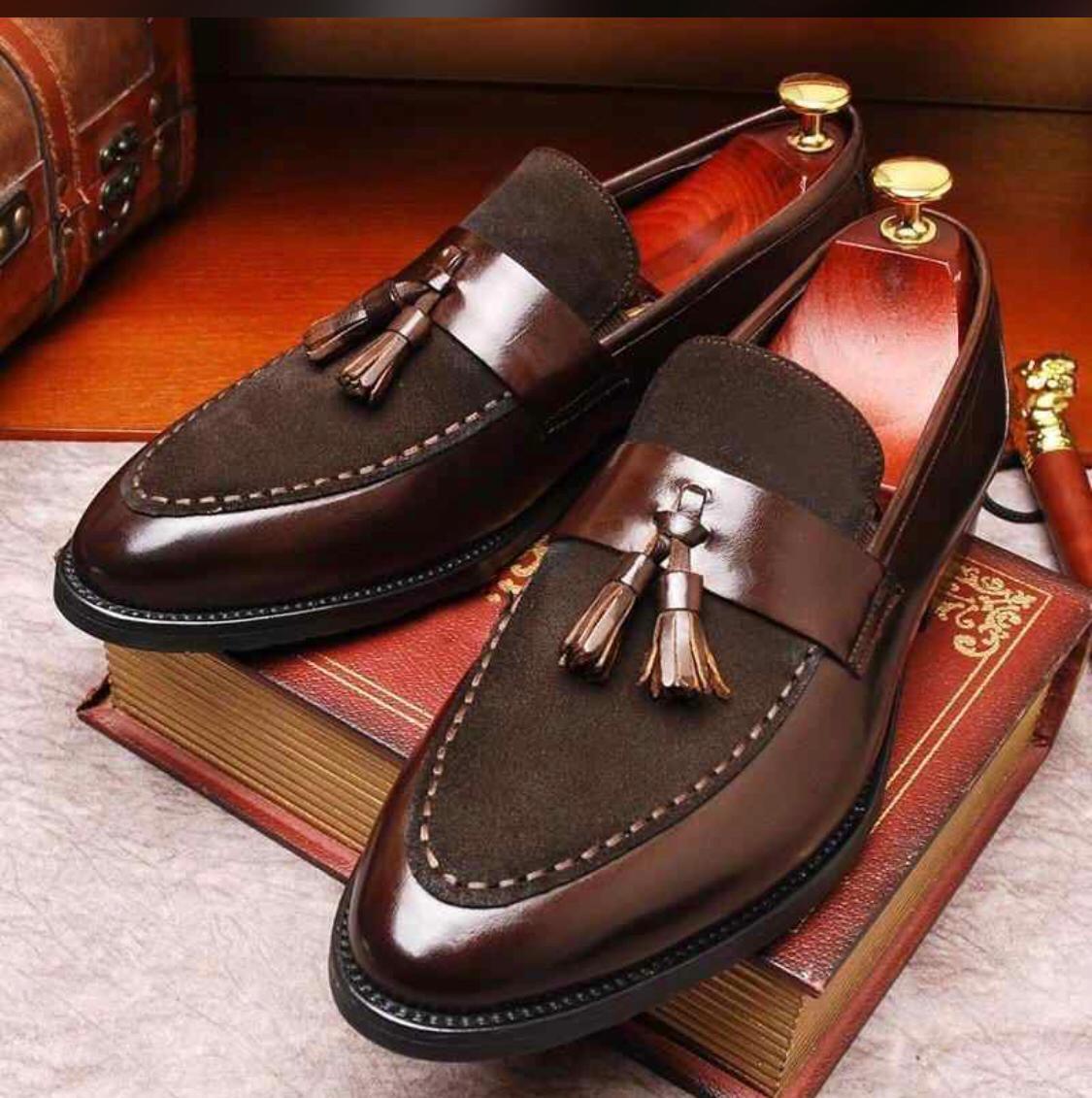 Brown Suede Pointed Toe Loafers Premium Men's Slip-Ons