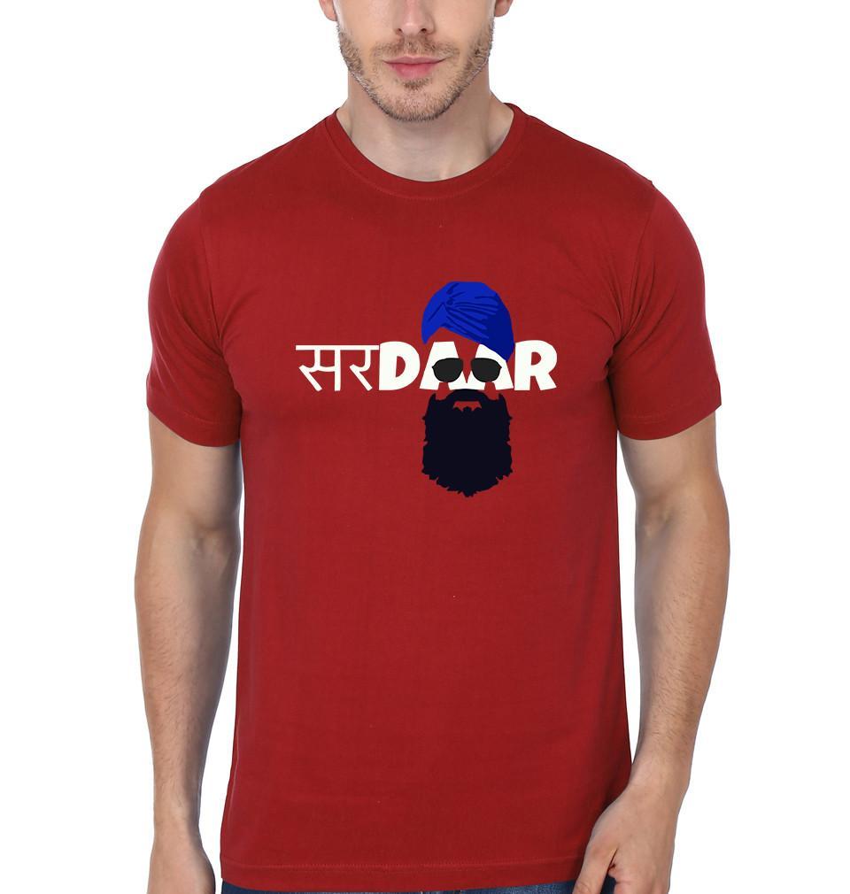 FunkyTradition Red Round Neck Sardar Men Half Sleeves T-Shirt