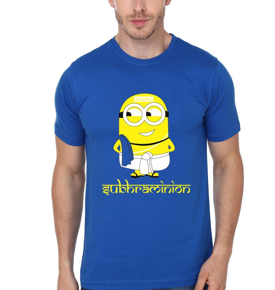 FunkyTradition Blue Round Neck Funny Subhraminion Half Sleeves T-Shirt