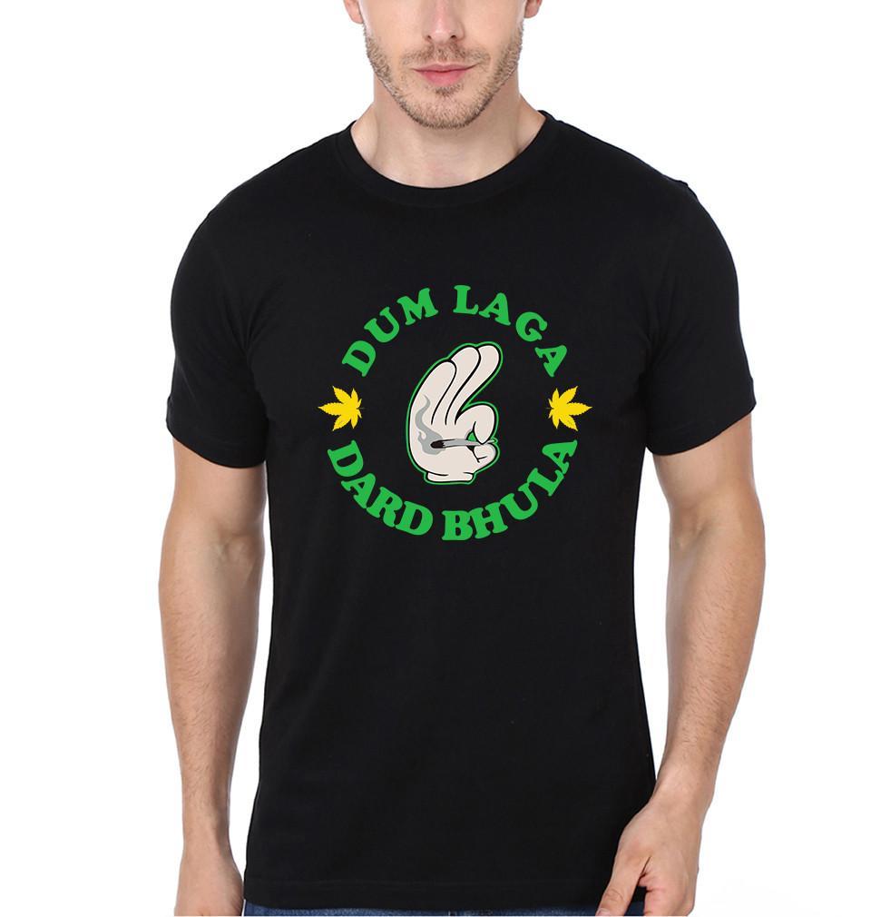 FunkyTradition Black Round Neck Dam Laga Ke Dard Bhula Men Half Sleeves T-Shirt