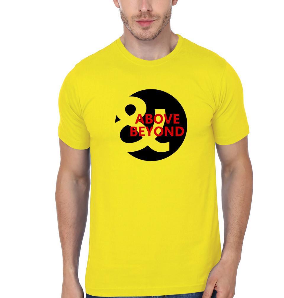 FunkyTradition Yellow Round Neck Above And Beyond Men Half Sleeves T-Shirt