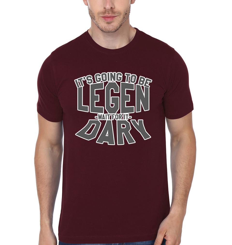 FunkyTradition Maroon Round Neck Legendary Men Half Sleeves T-Shirt