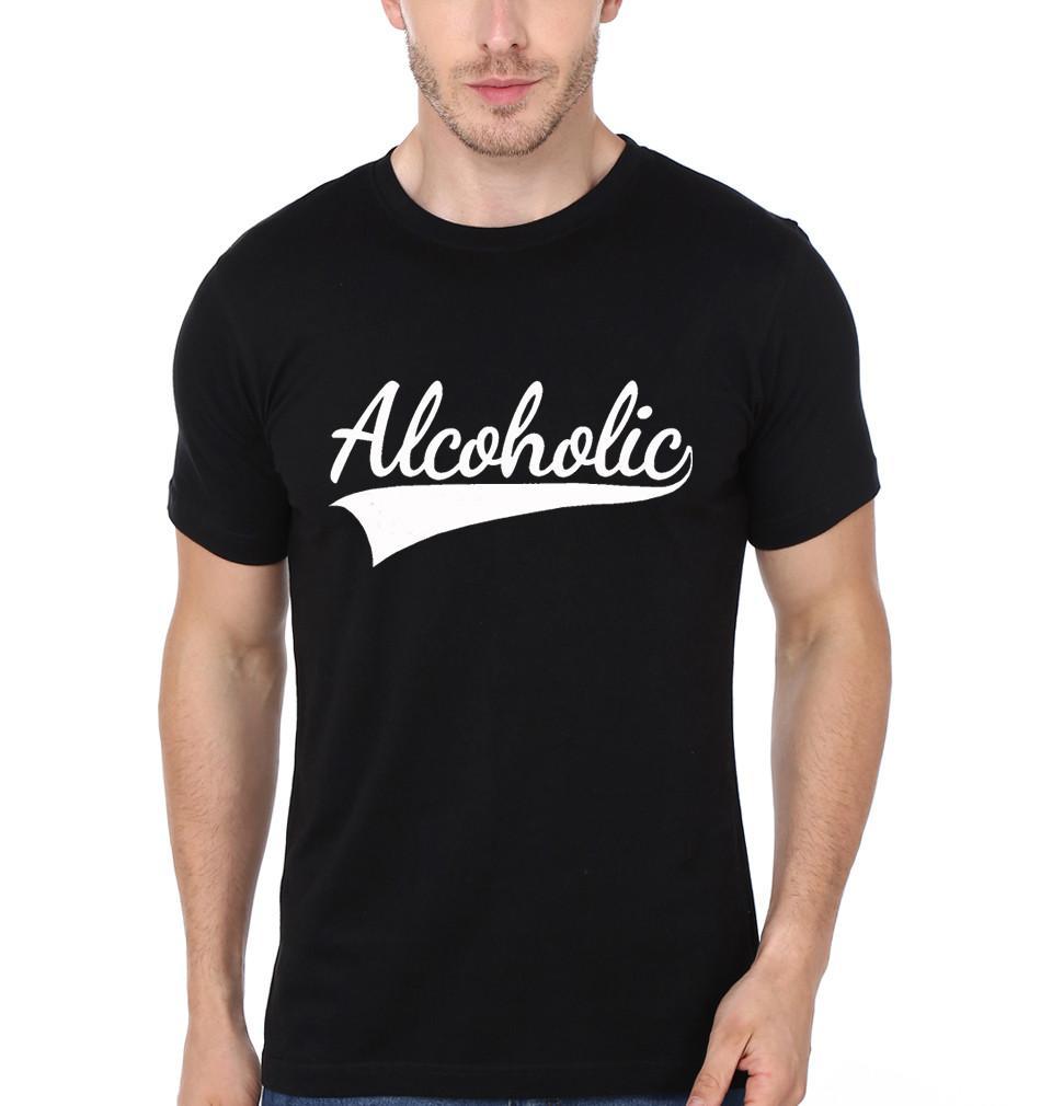 FunkyTradition Black Round Neck Alcoholic Half Sleeves T-Shirt