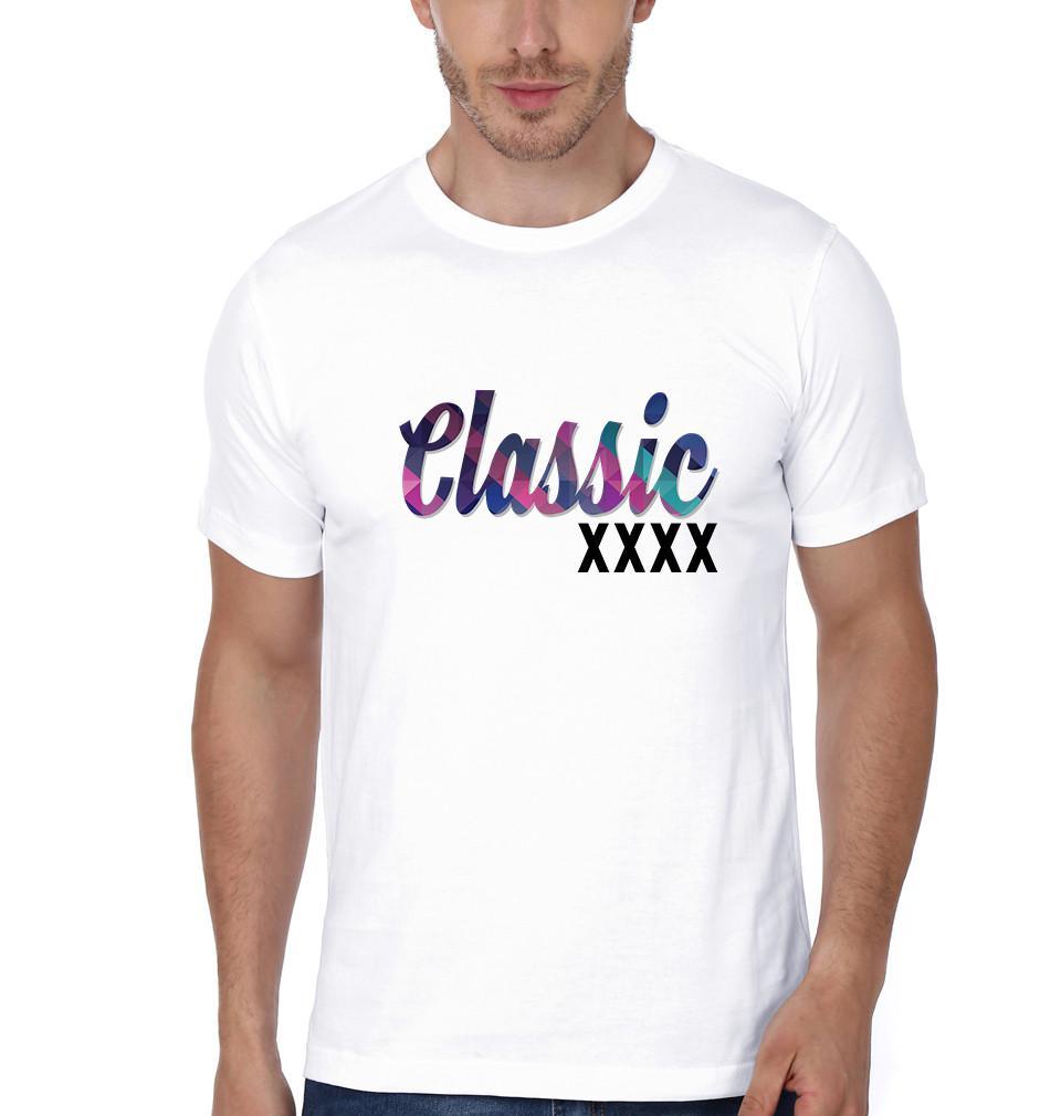 FunkyTradition White Round Neck Classic 20 Men Half Sleeves T-Shirt