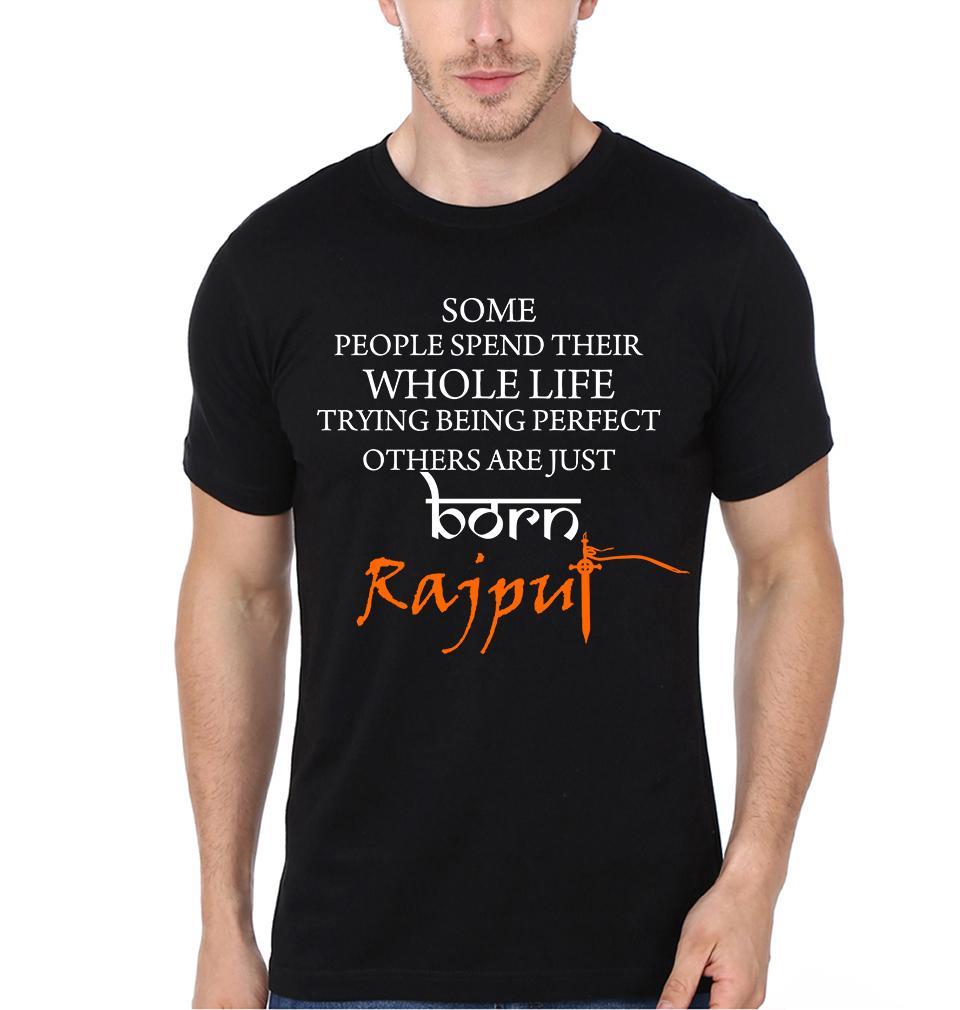 FunkyTradition Black Round Neck Born Rajput Half Sleeves T-Shirt