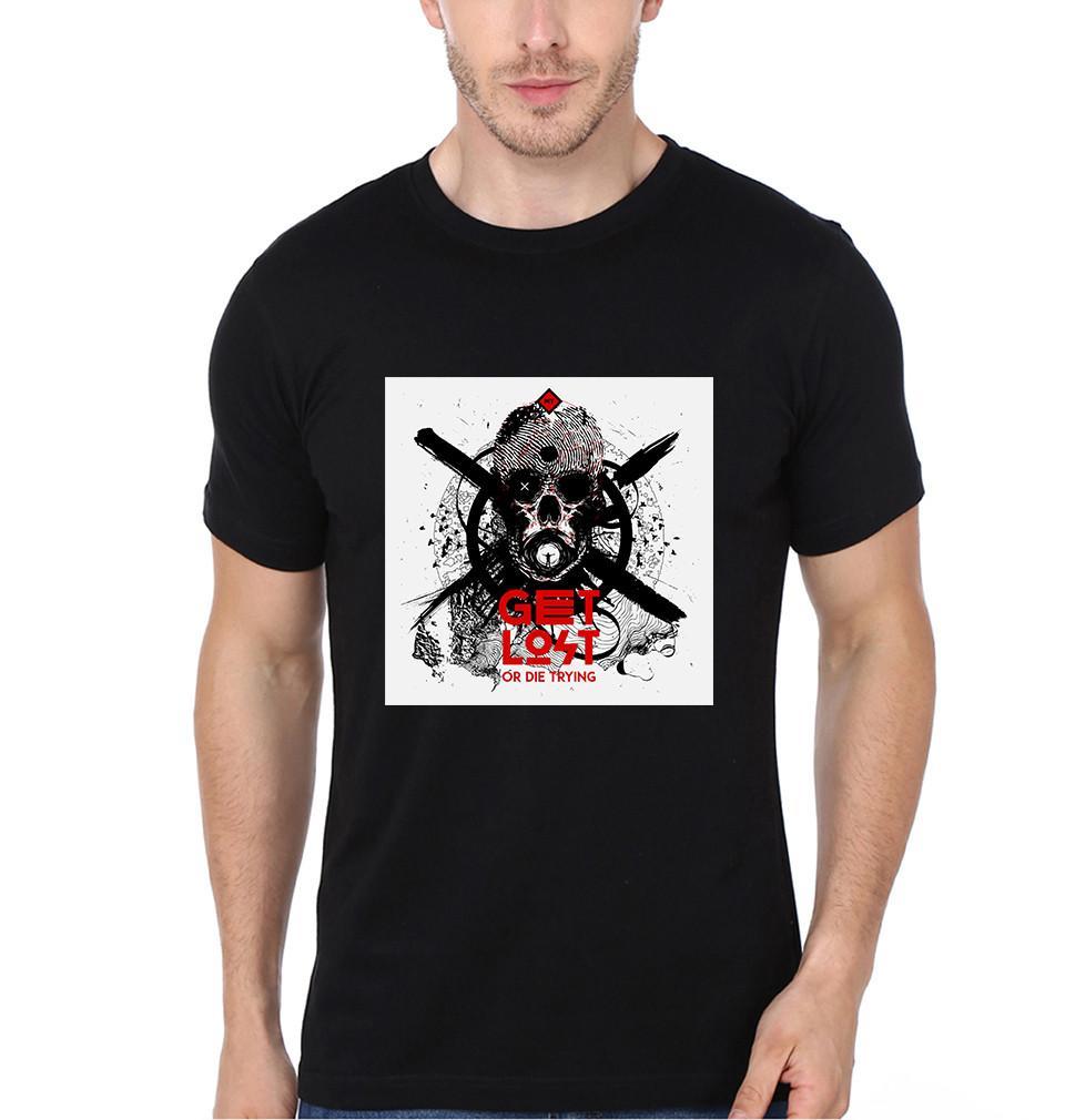 FunkyTradition Black Round Neck Get Lost Men Half Sleeves T-Shirt