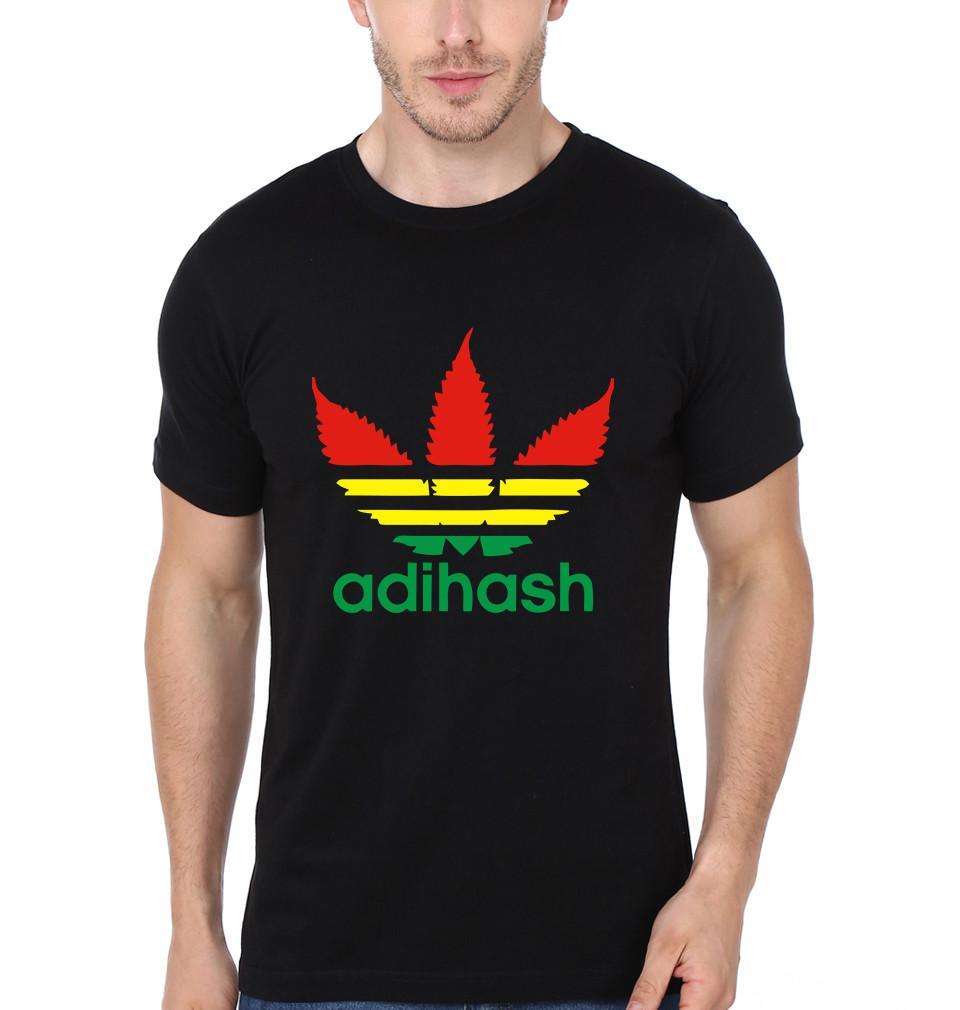 FunkyTradition Black Round Neck Adihash Men Half Sleeves T-Shirt