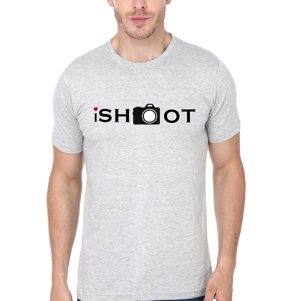 FunkyTradition Grey Round Neck I Shoot Men Half Sleeves T-Shirt