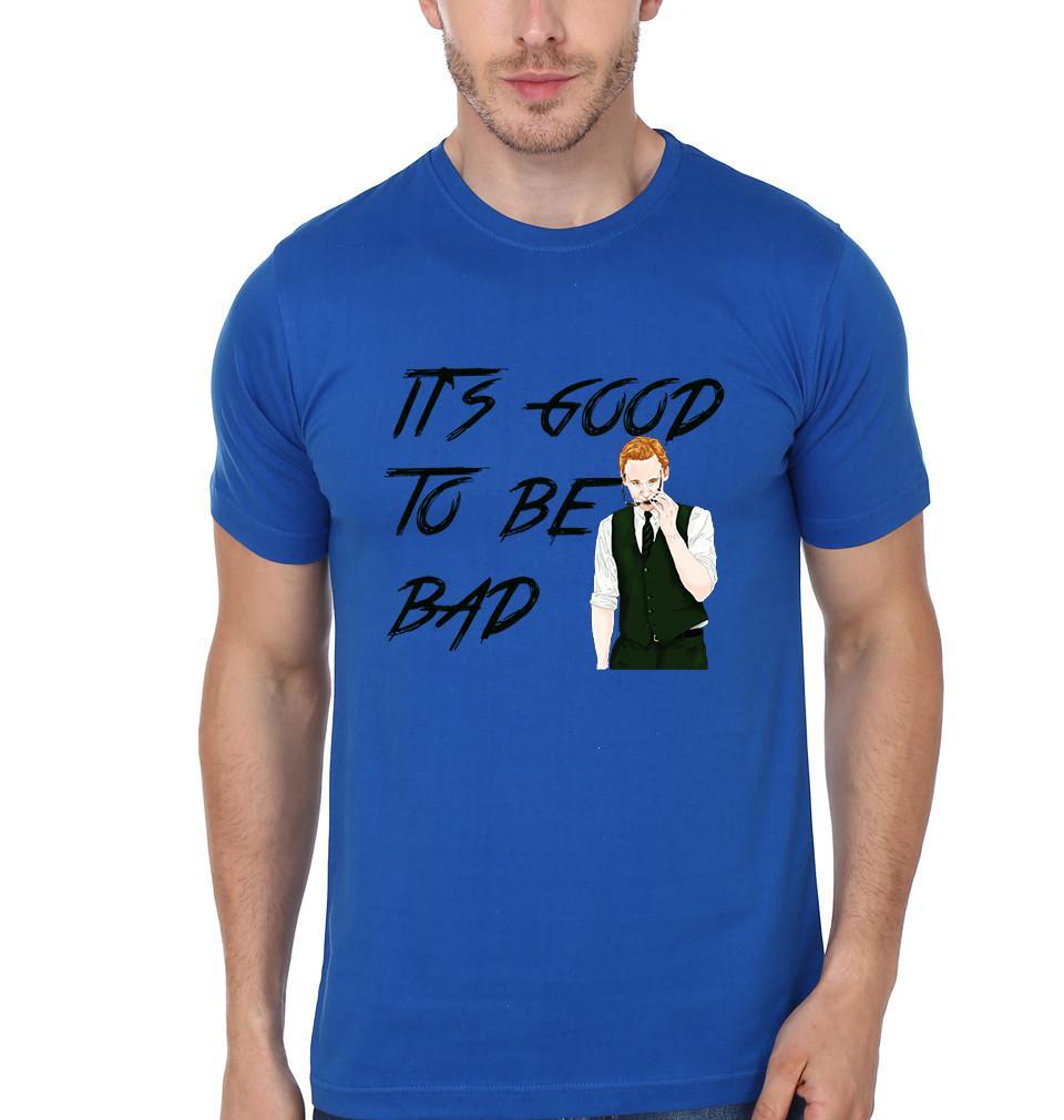 FunkyTradition Blue Round Neck Its Good To Be Bad Half Sleeves T-Shirt