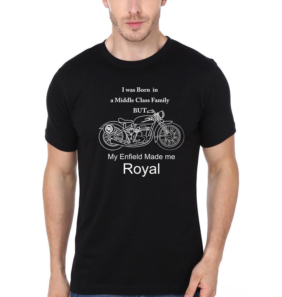 FunkyTradition I Was Born In A Middle Class Family But My Enfield Made Me Royal Half Sleeves T-Shirt