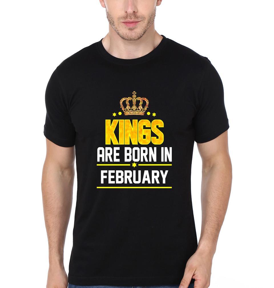 FunkyTradition Black Kings Are Born In February Half Sleeves T-Shirt