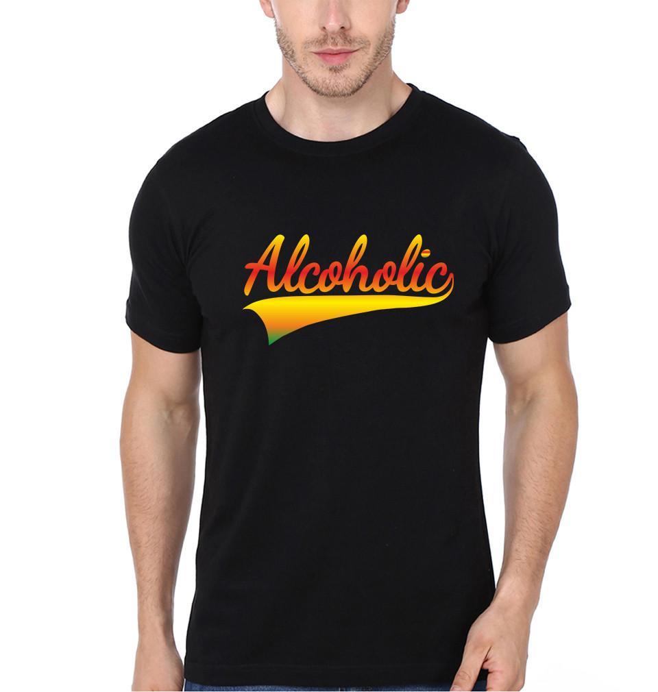 FunkyTradition Black Round Neck Alcoholic Men Half Sleeves T-Shirt