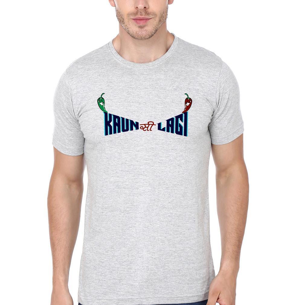 FunkyTradition Grey Round Neck Kaun Si Lagi Men Half Sleeves T-Shirt