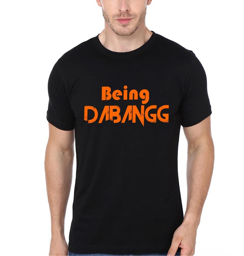 FunkyTradition Black Round Neck Being Dabangg Men Half Sleeves T-Shirt