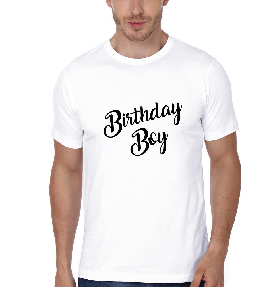 FunkyTradition Round Neck White Birthday Boy Half Sleeve T-Shirt