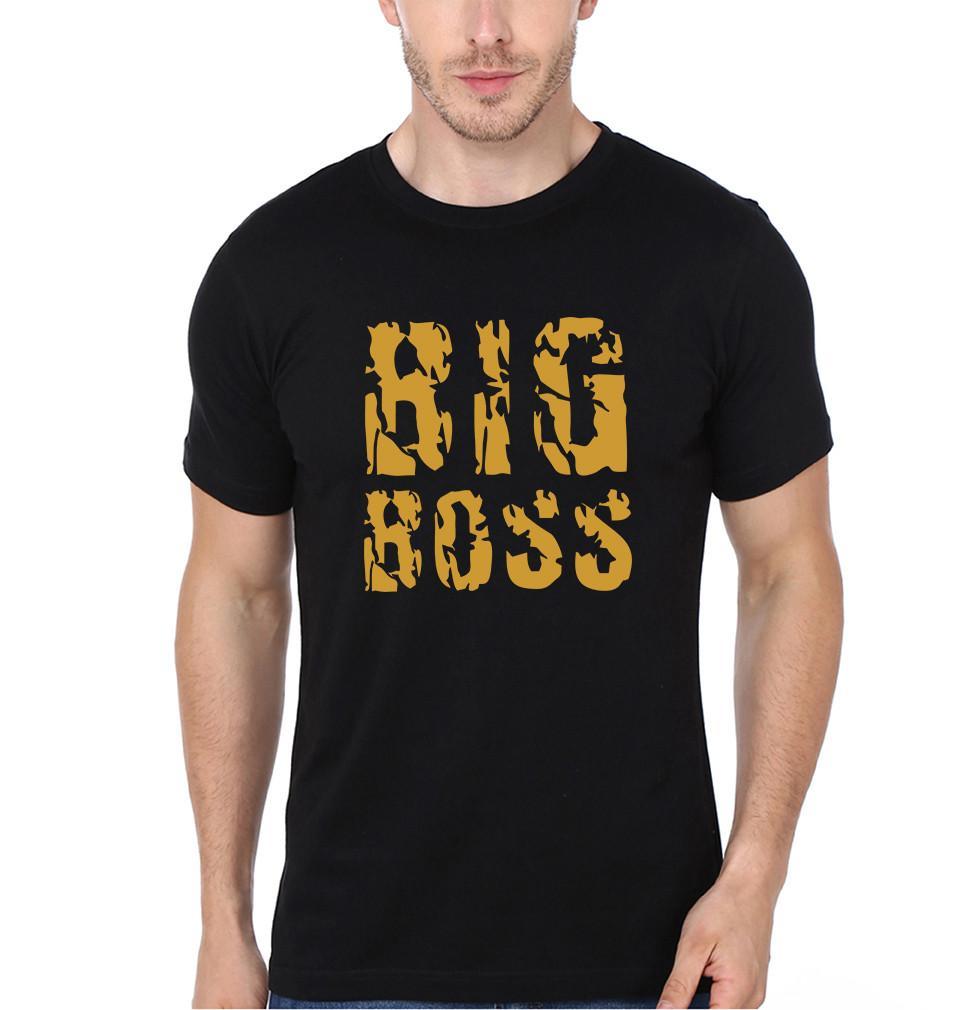 FunkyTradition Black Round Neck Big Boss Men Half Sleeves T-Shirt
