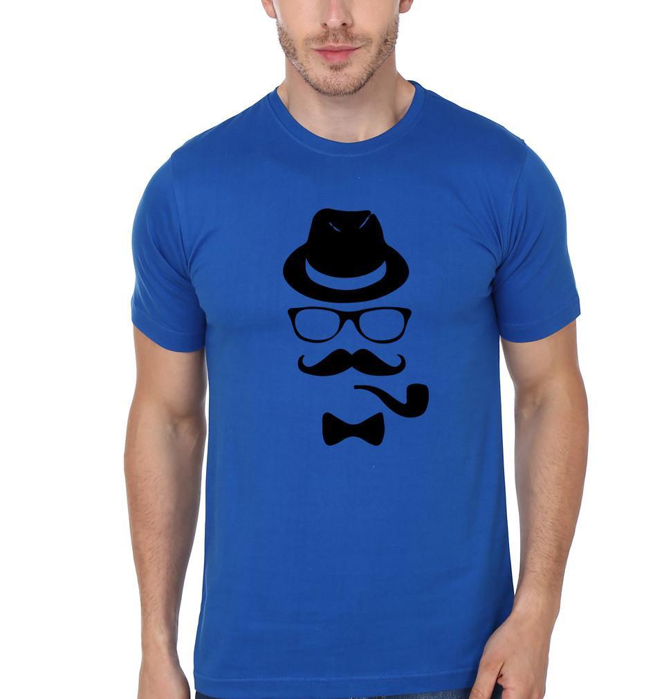 FunkyTradition Blue Round Neck Hipster Half Sleeves T-Shirt