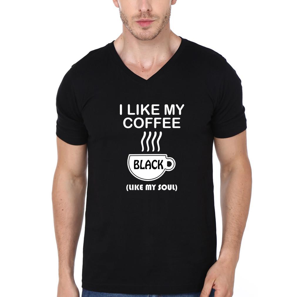 FunkyTradition Black Round Neck I Like My Coffee Men Half Sleeves T-Shirt