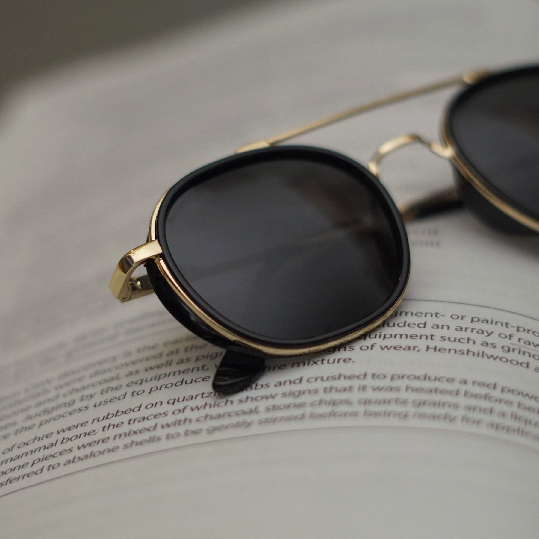 Polarized Sunglasses Gold And Black Circle Glasses Golden Black