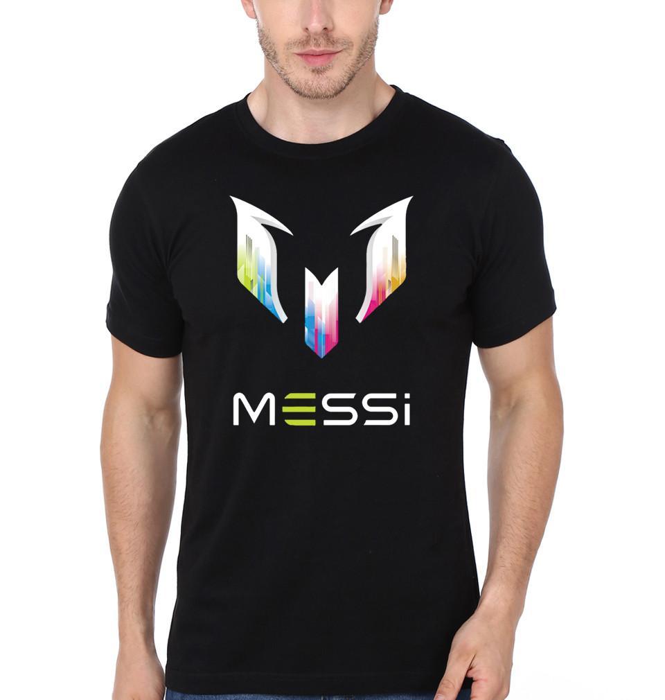 FunkyTradition Black Round Neck Messi Half Sleeves T-Shirt