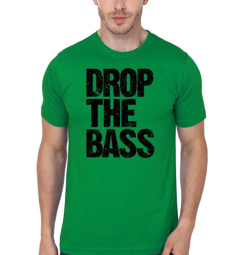 FunkyTradition Light Green Round Neck Drop The Bass Men Half Sleeves T-Shirt