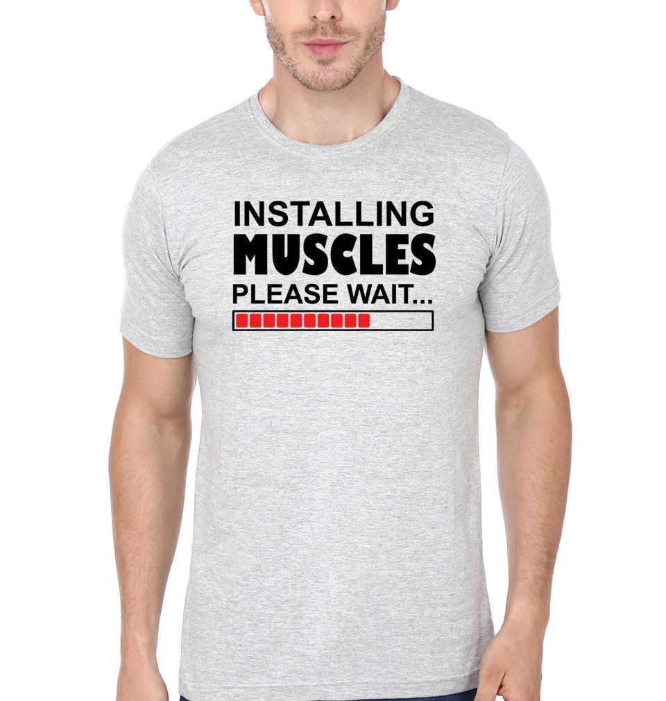 FunkyTradition Black Installing Muscles Please Wait Half Sleeves T-Shirt