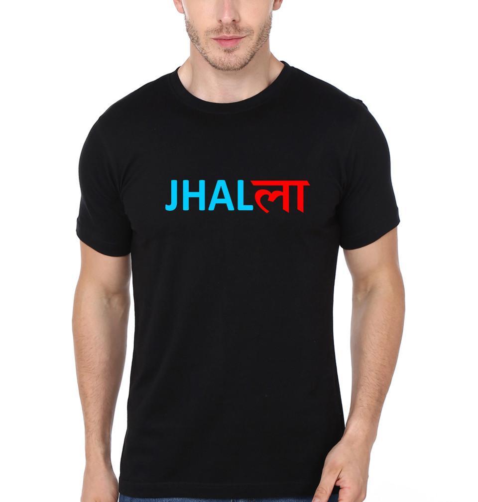 FunkyTradition Round Neck Black Jhalla Half Sleeve T-Shirt