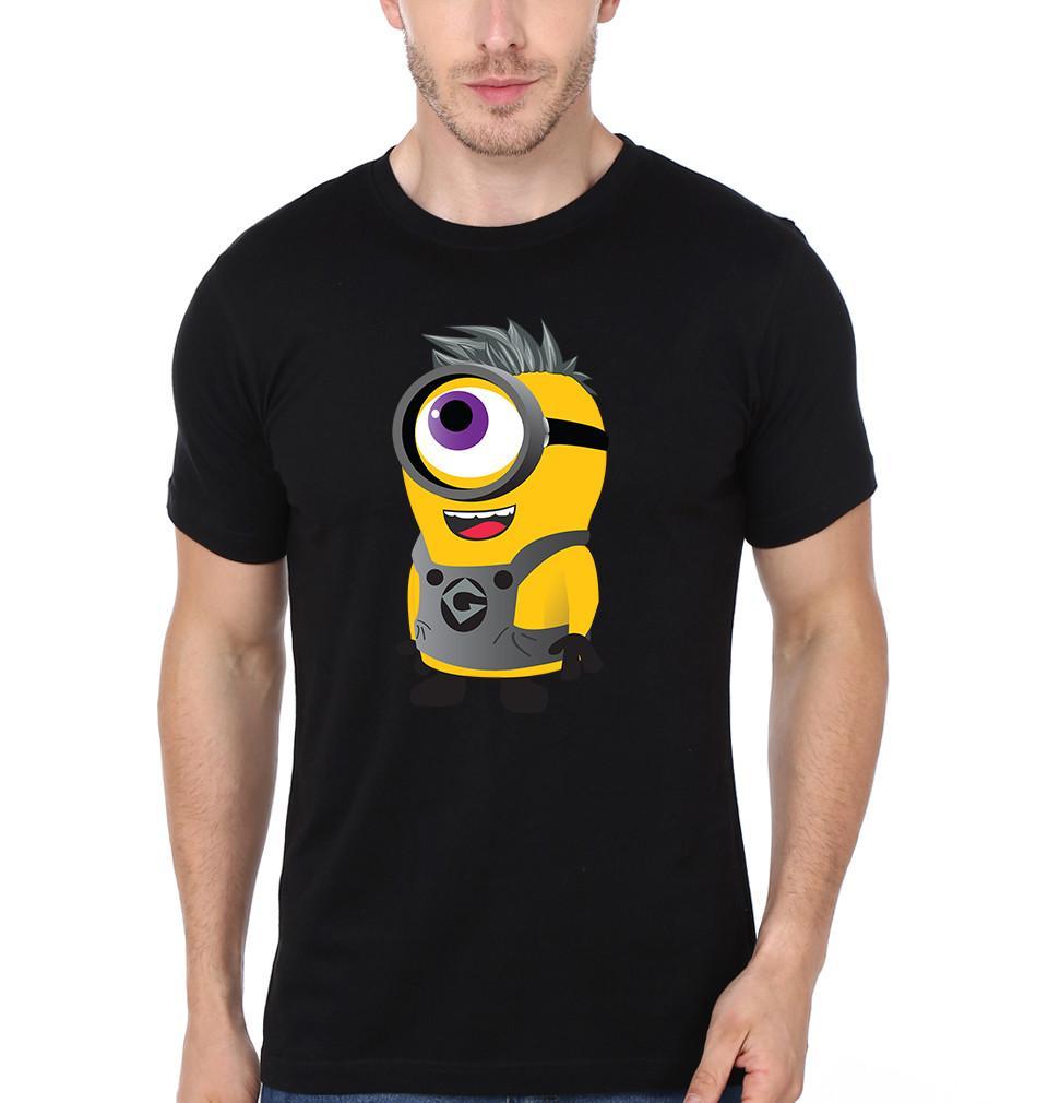 FunkyTradition Black Round Neck Minion Half Sleeves T-Shirt