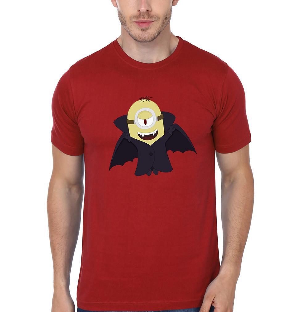 FunkyTradition Red Round Neck Minion Wampire Men Half Sleeves T-Shirt